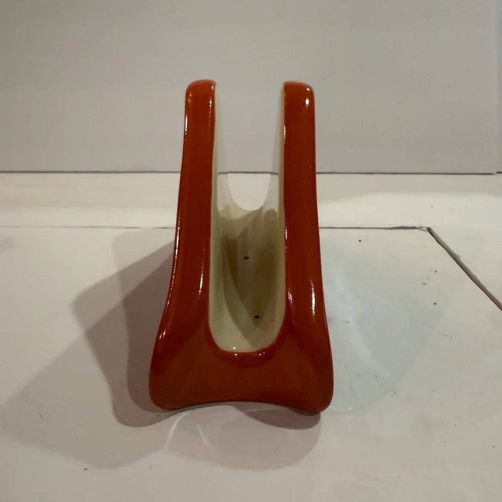 Pfaltzgraff Villa della Luna Ceramic Napkin Holder Orange Blue Whimsical 2004